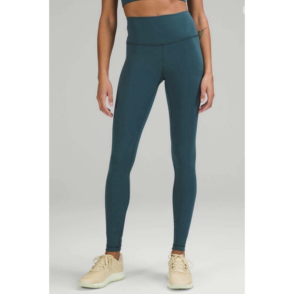 LULULEMON Wunder Train Hi-Rise Tight Everlux 28" sz.4 Green Teal LW5DJ0S